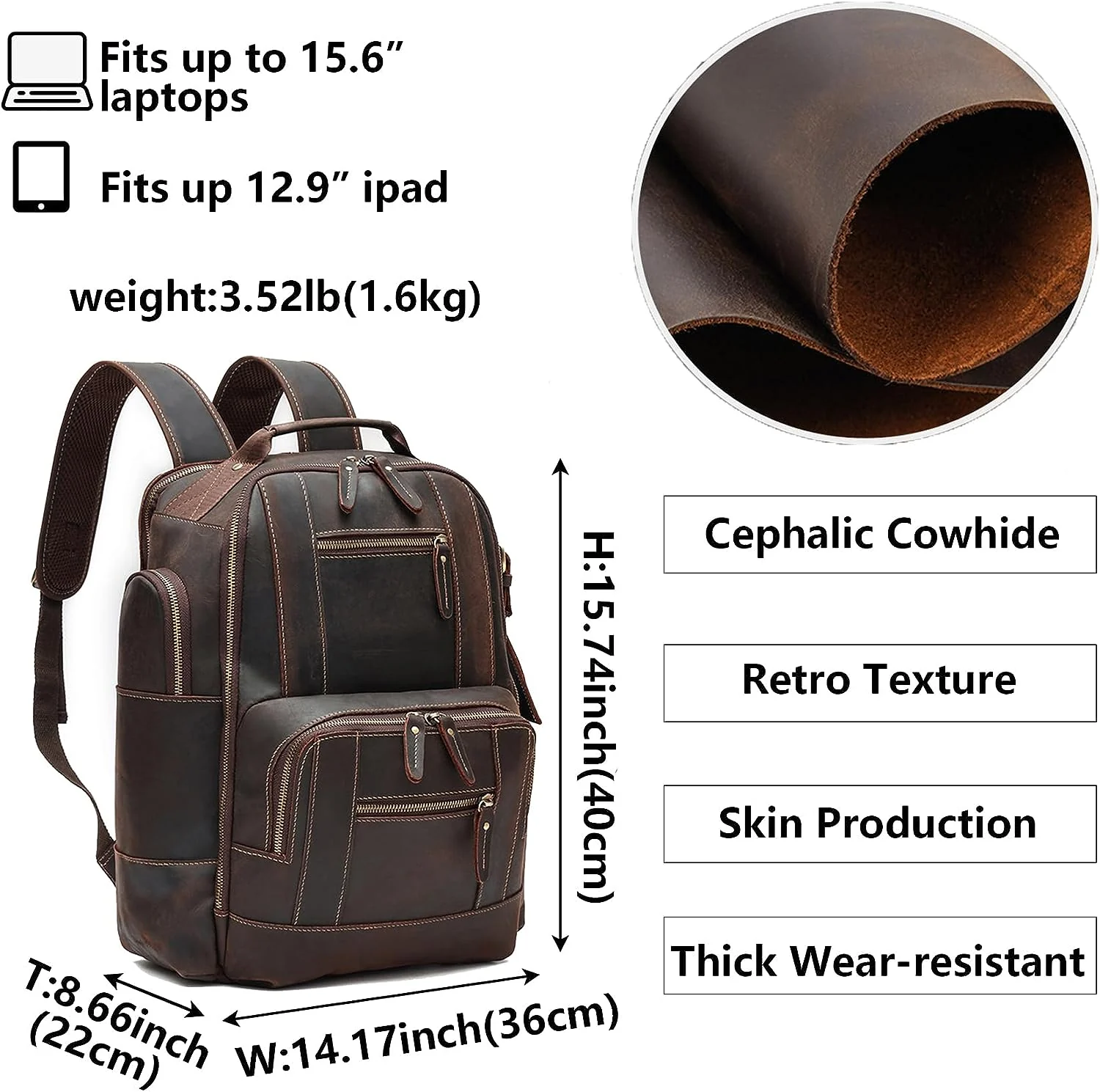 Sac à dos aspect cuir