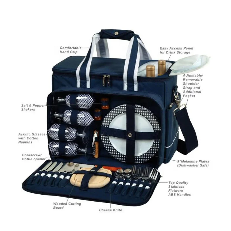 Custom Large Capacity Sortie Bag Picnic Basket Set