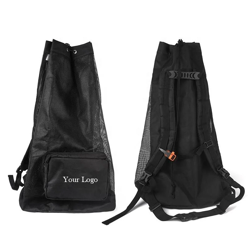 Custom Outdoor Travel Diving Fin Bag Mesh Backpack for private label bag manufacturing