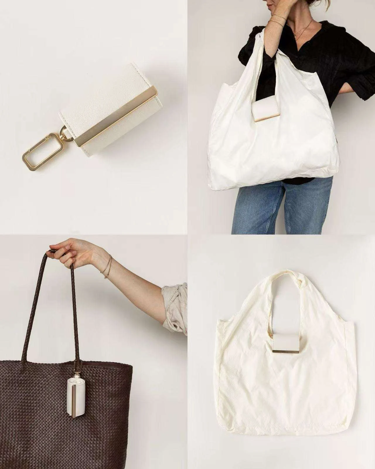 Custom Foldable New Women Keychain Tote Bag Large for private label bag manufacturing