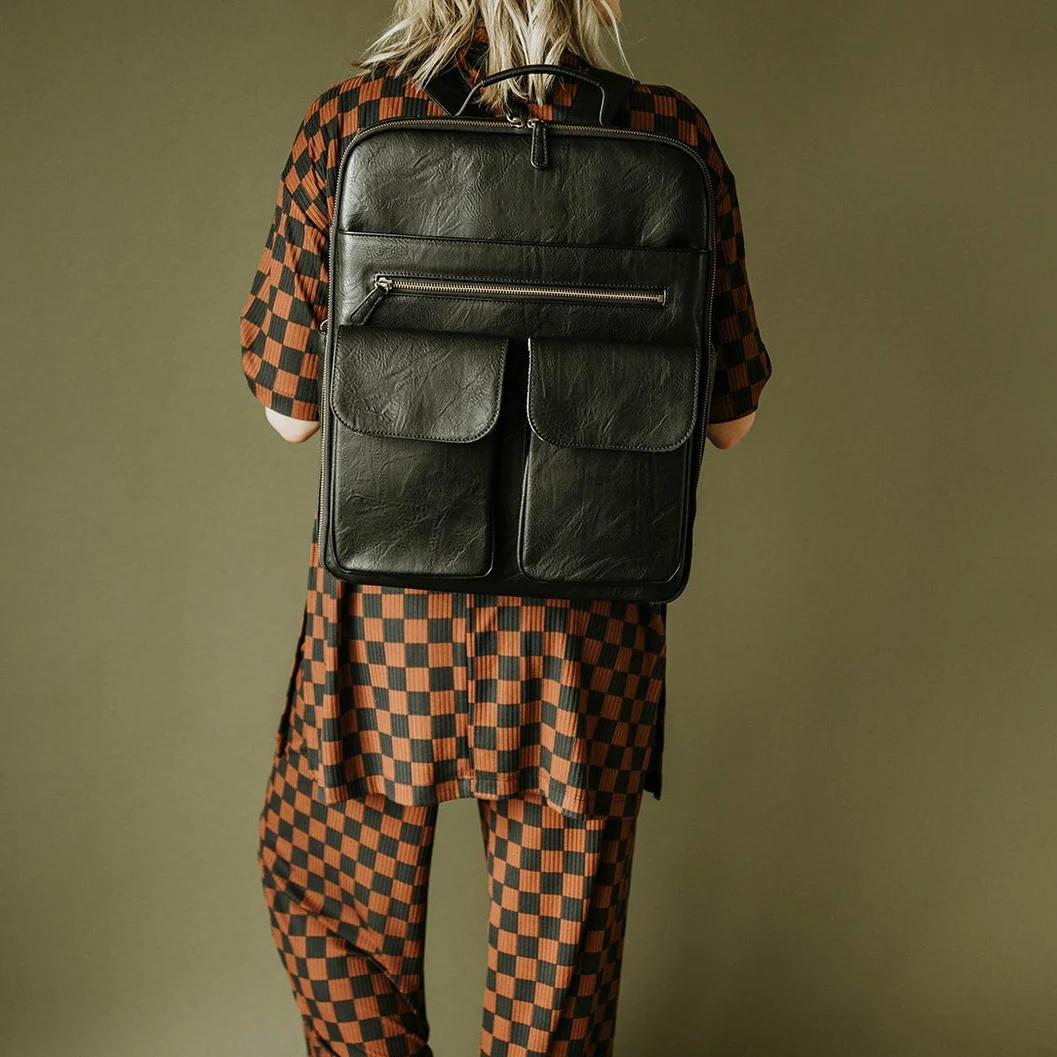 Custom Leather Camera Insert Dslr Backpack Black Photography for private label bag manufacturing